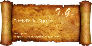 Turbók Gyula névjegykártya